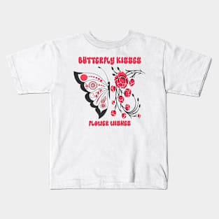 Flowers Wishes Butterfly Wings Best Gift For Mothers day Kids T-Shirt